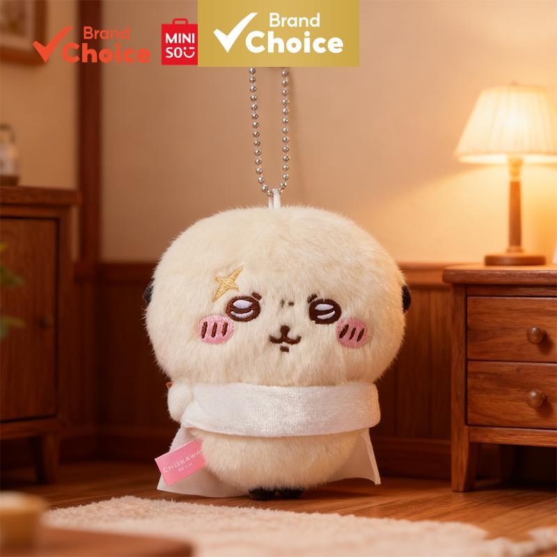 Miniso chiikawa série chaveiro de pelúcia de rakko fofo brinquedo