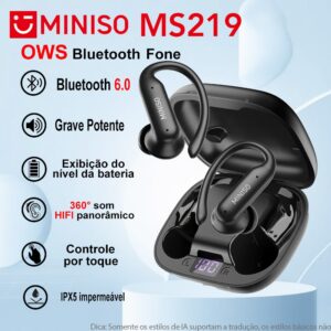 Miniso MS219 Ows Fone De Ouvido Bluetooth 6.0 Sem Fio Conectividade
