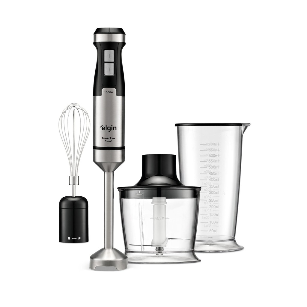 Mixer Power Inox Processador e Batedor 1000W 3 em 1 Elgin