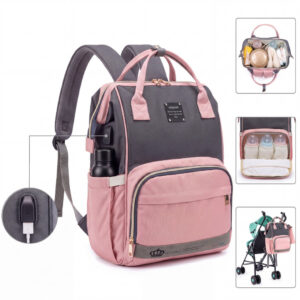 Mochila Bolsa Maternidade Bebê Lequeen Menina Menino Porta Mamadeira