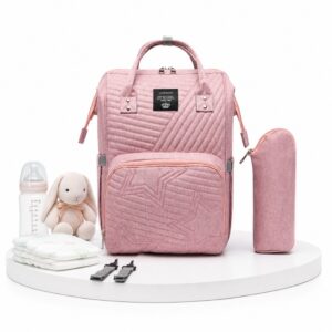 Mochila Bolsa Maternidade Bebê Mamãe Lequeen Porta Mamadeira Térmico