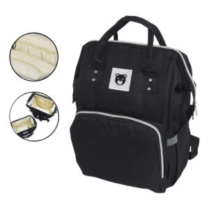Mochila Bolsa Maternidade Menino Menina Térmica Impermeável Preta
