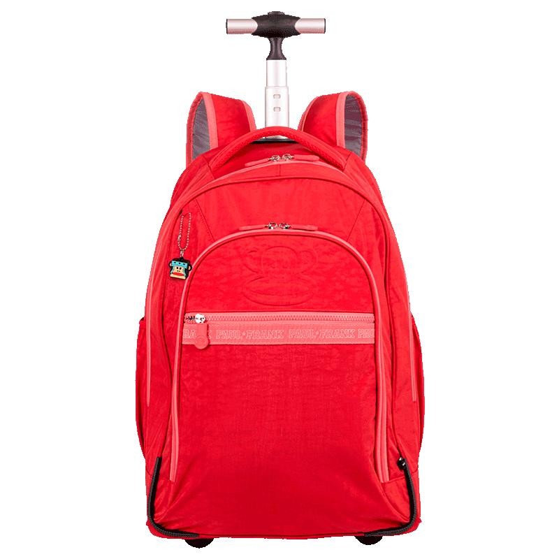 Mochila Carrinho 2 Compartimentos Paul Frank Classics Vermelho Cereja