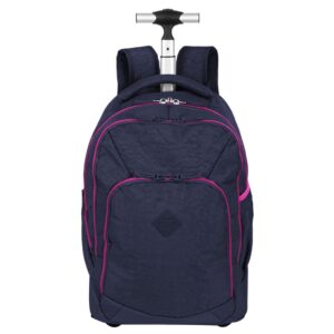 Mochila Carrinho 2 Compartimentos Sestini Rolling Grande Crinkle Azul