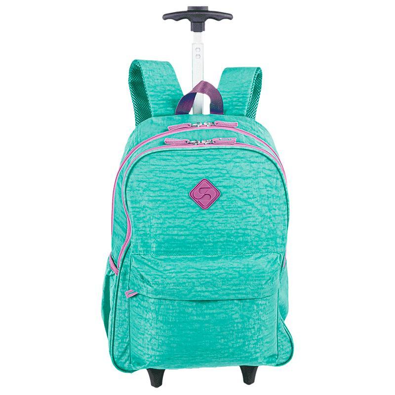Mochila Carrinho Externo Sestini Rolling Crinkle 2 Azul Turquesa — Bolsas e Mochilas