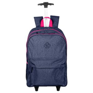 Mochila Carrinho Externo Sestini Rolling Grande Crinkle Azul Neon