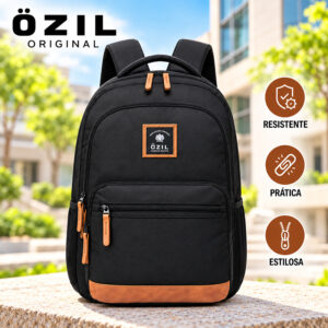 Mochila Casual Resistente Universitária Juvenil Ozil Original