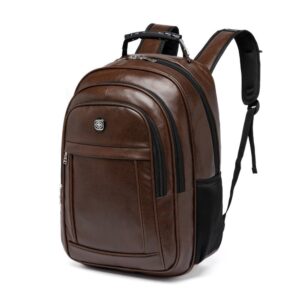 Mochila Couro Sintético Marrom Crosswave Resistente