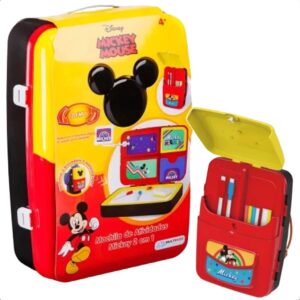 Mochila De Atividades Infantil Mickey 2 em 1 Vermelho e Preto com
