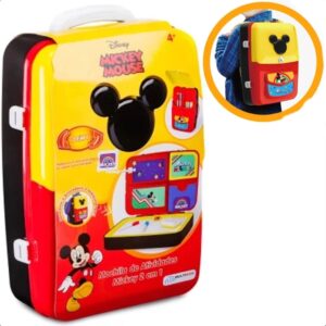 Mochila De Atividades Infantil Mickey 2 em 1 Vermelho e Preto com