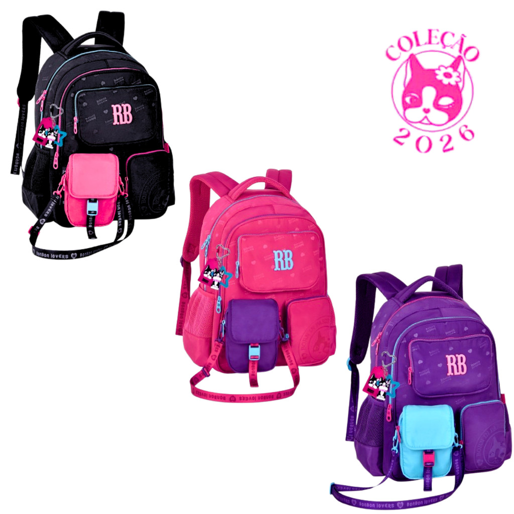 Mochila de Costas com Bolsinha Removível Rebecca Bonbon Urban Mix