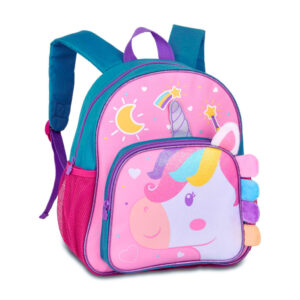Mochila de Costas Infantil Feminino Unicórnio Modelo Arcoiris Clio