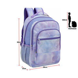 Mochila de Costas Infantil Menina Escolar Alças Acolchoadas Reforçada
