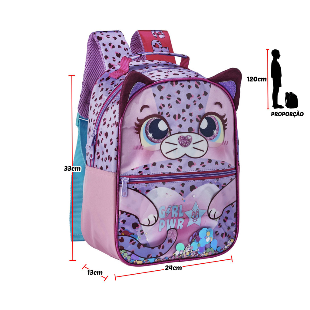 Mochila de Costas Infantil Menina Feminino Resistente Escolar Passeio