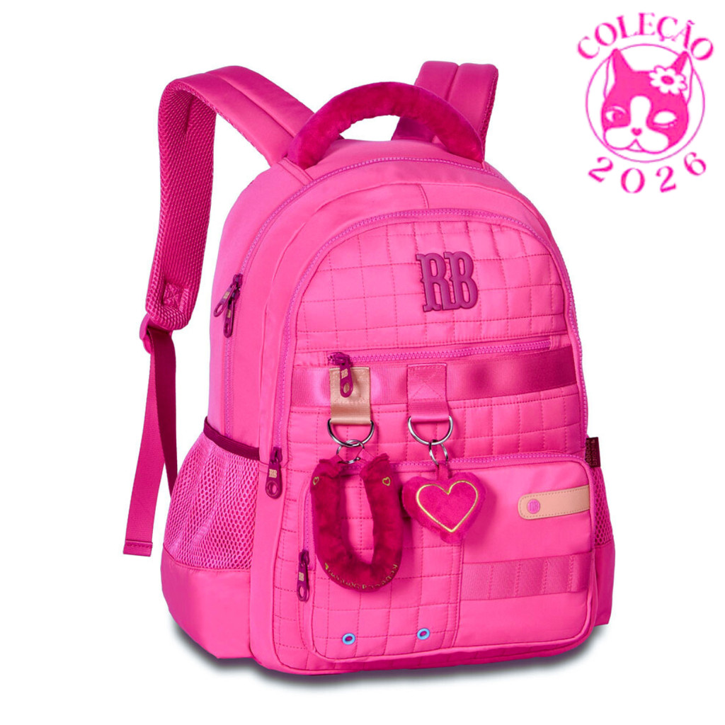 Mochila de Costas Rebecca Bonbon Plush-Clio Style Cor:Roxo Cor:Rosa — Bolsas e Mochilas