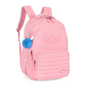 Mochila De Costas Stitch Com Divisão Laptop Juvenil Rosa Luxcel