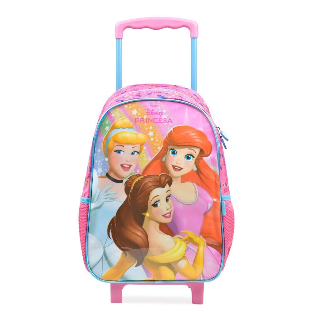 Mochila de Rodinha Infantil Feminina Princesas Rosa