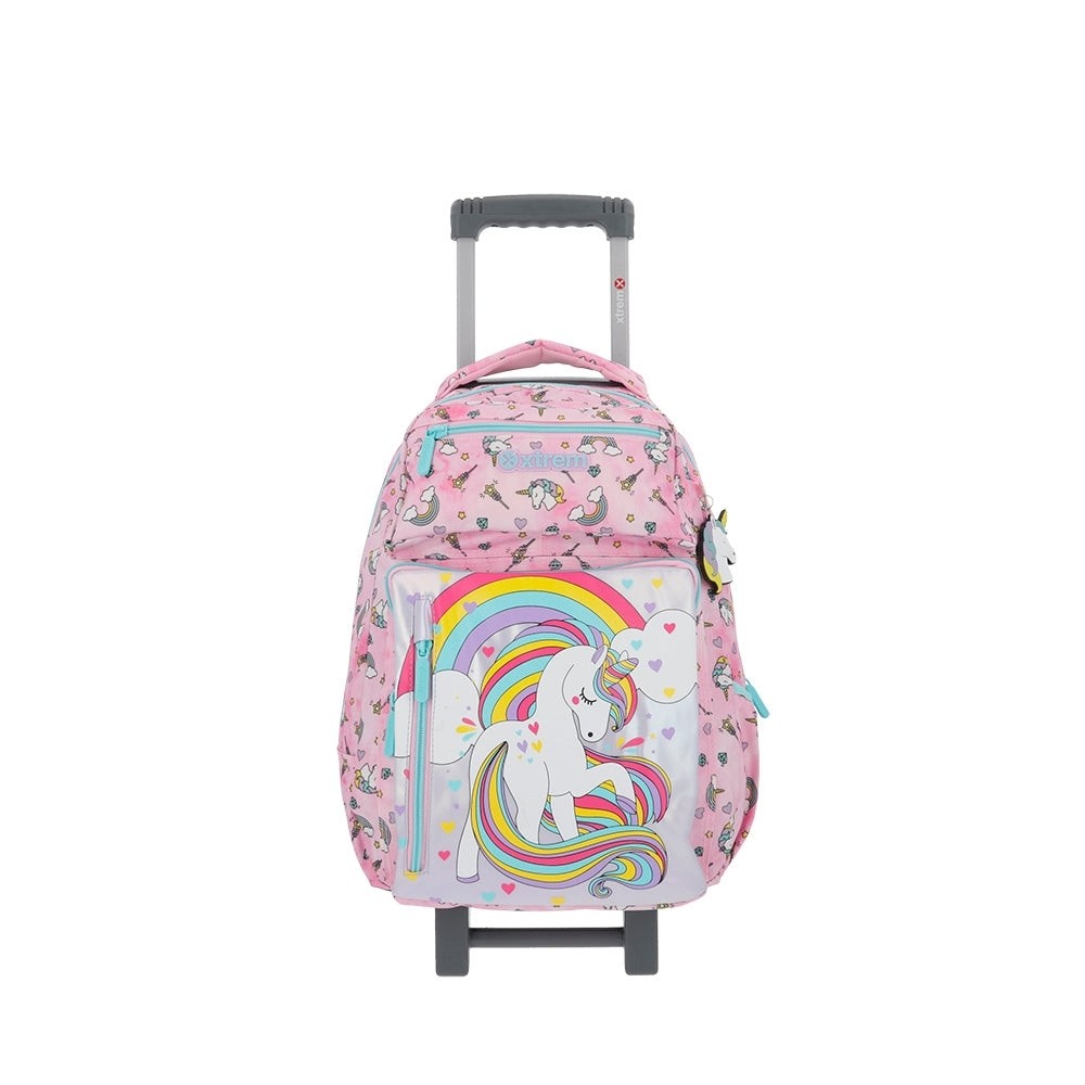 Mochila de Rodinha Infantil Xtrem New Run Unicórnio Rosa