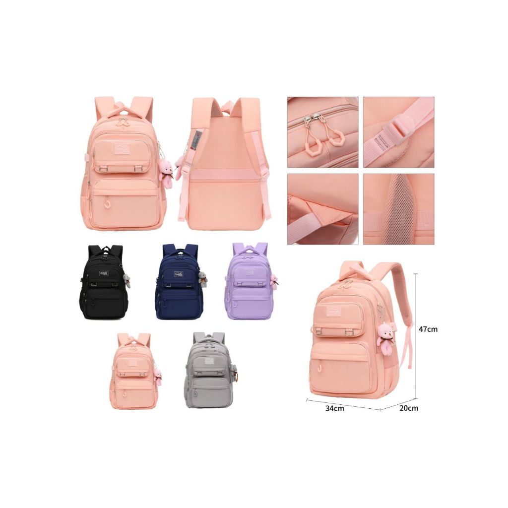 Mochila Escolar Com chaveiro De Grande Capacidade Para Estudante — Bolsas e Mochilas