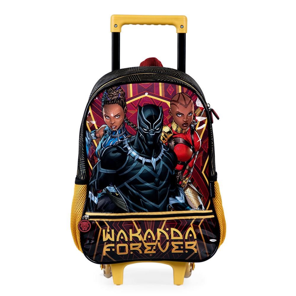 Mochila Escolar Masculina De Rodinhas Pantera Negra — Bolsas e Mochilas