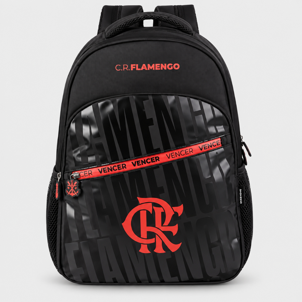 Mochila Esportiva Flamengo Bagaggio 23L Preto e Vermelho