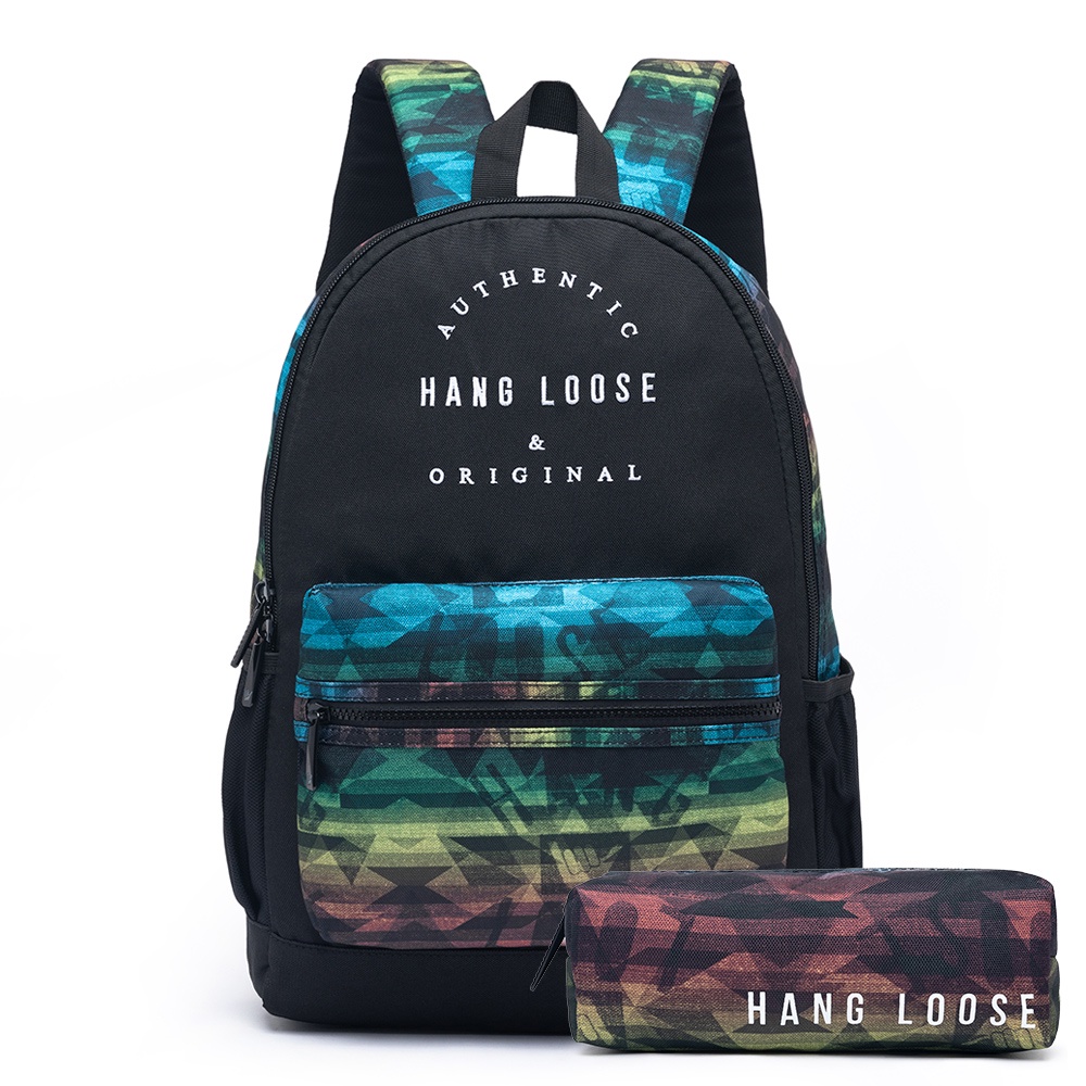Mochila Estojo Hang Loose Masculina Reforçada Escolar Trabalho