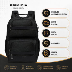 Mochila Executiva Primicia Notebook Trabalho Antifurto Espaçosa