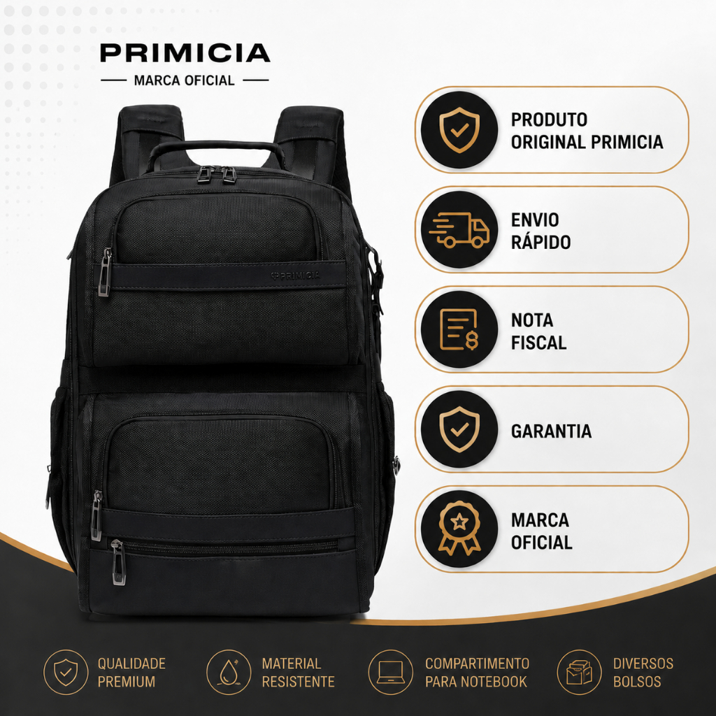 Mochila Executiva Primicia Notebook Trabalho Antifurto Espaçosa — Informática