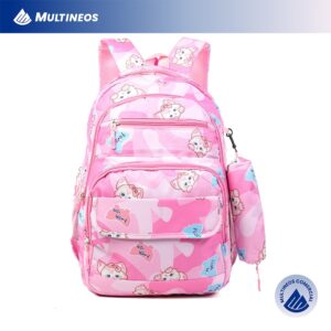 Mochila Feminina Grande Com Estojo Nylon Impermeável Escolar