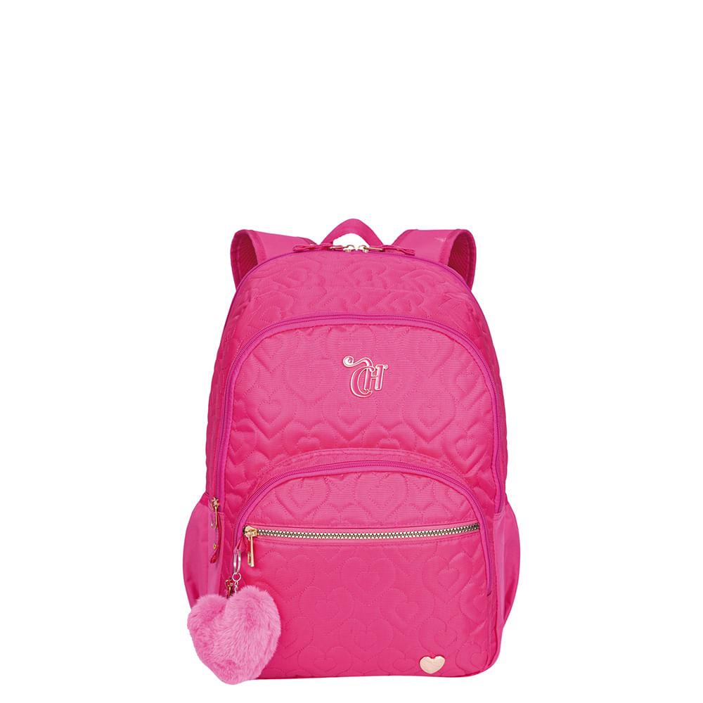 Mochila Grande 2 Compartimentos Capricho Crush Rosa — Bolsas e Mochilas