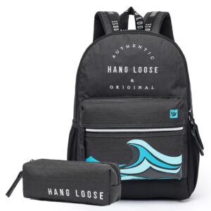 Mochila Hang Loose Escolar Estojo Faculdade Trabalho Espaçosa