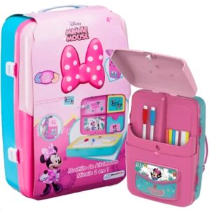 Mochila Infantil de Atividades Minnie Rosa com Canetinhas e