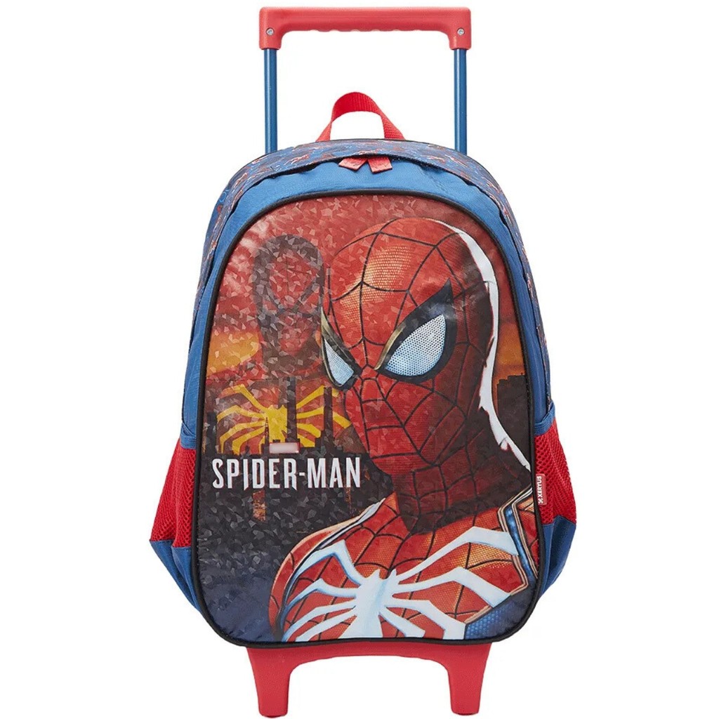 Mochila Infantil Escolar Spiderman C Rodas 18l Homem Aranha