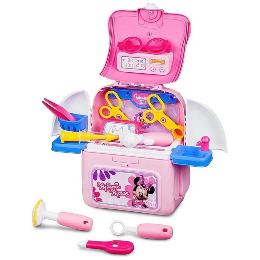 Mochila kit Play Set Minnie Medico Multikids Brinquedo Faz de Conta