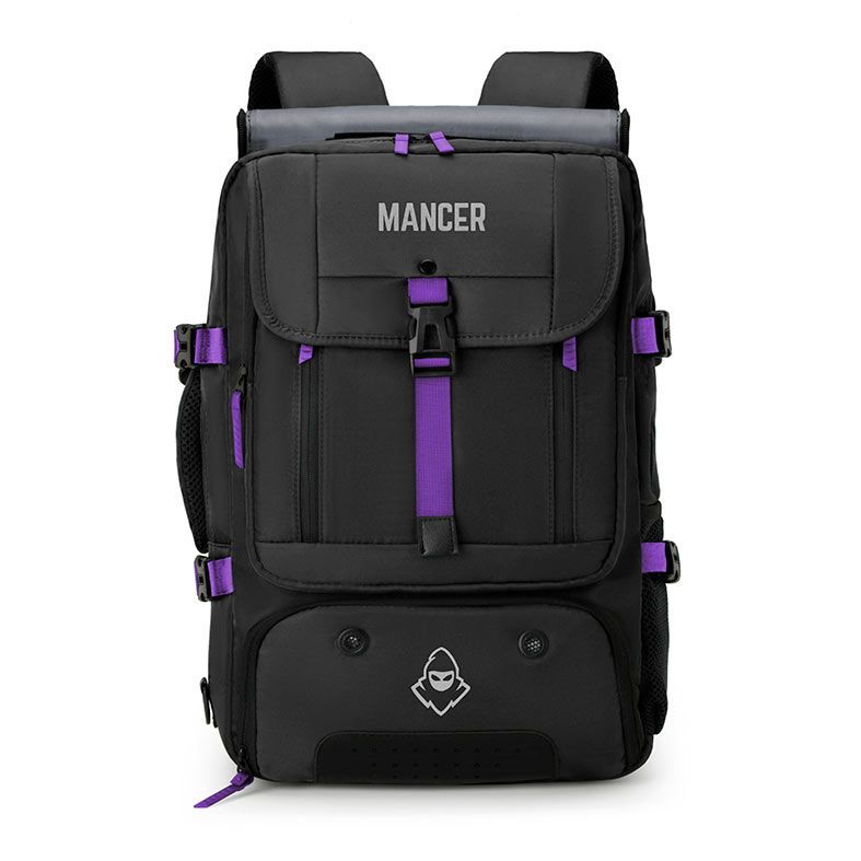 Mochila Mancer Kairos, Preto e Roxo — Bolsas e Mochilas