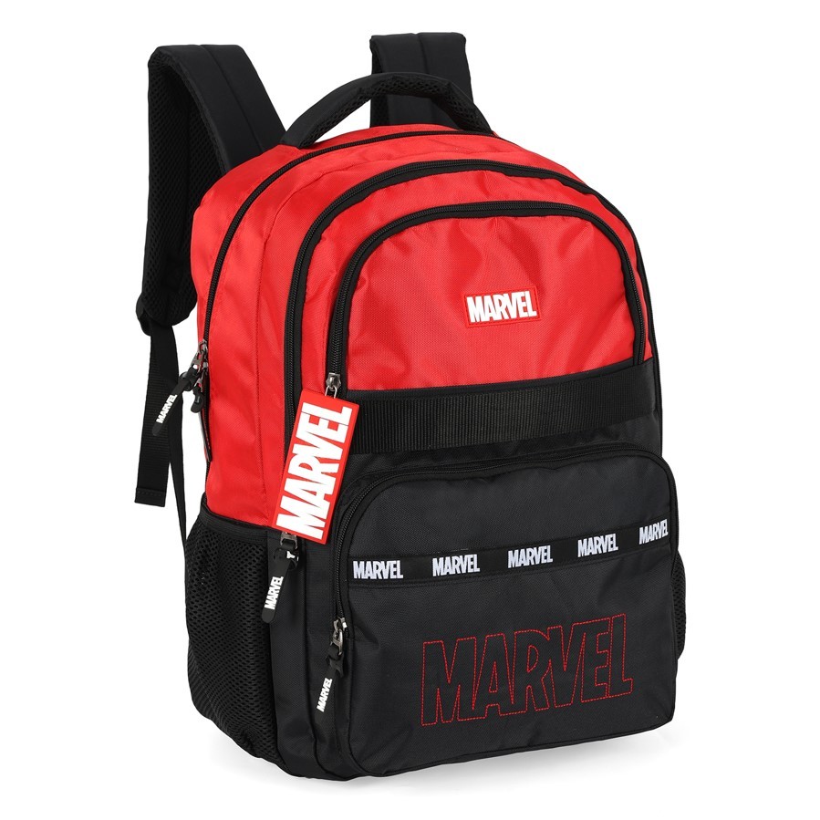Mochila Marvel Luxcel Escolar Juvenil Vermelha e Preta — Bolsas e Mochilas
