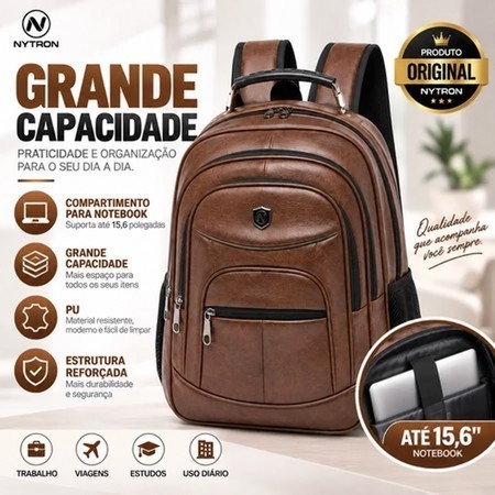 Mochila Masculina Trabalho Grande Nytron Executiva Faculdade Espaçosa