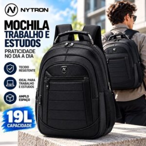 Mochila Nytron Executiva Masculina Espaçosa Faculdade Resistente