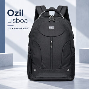 Mochila Ozil 27L Grande Preta Notebook 17 Polegadas Resistente