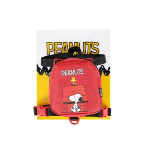 Mochila Peitoral Pet Média com Guia em Poliéster Snoopy Vermelho