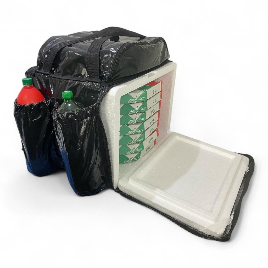 Mochila pizza motoboy Bag com Isopor para Entregas Delivery Mochila