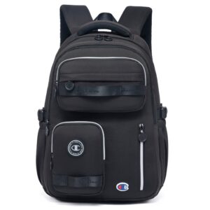 Mochila Preta Champion Original Reforçada Juvenil Bolsos Espaçosa