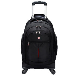 Mochila Rodinha Preta Puxador Reforçado Multifuncional Cross
