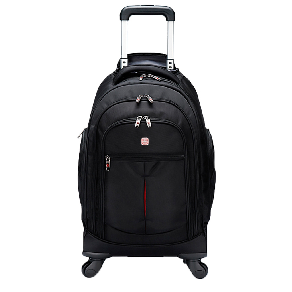 Mochila Rodinha Preta Puxador Reforçado Multifuncional Cross