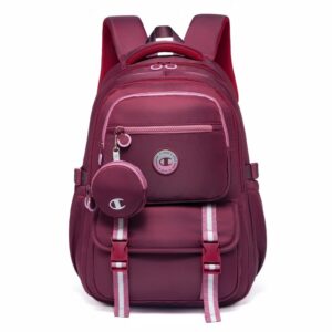 Mochila Vinho Feminina Champion Reforçada Juvenil Bolsos Espaçosa