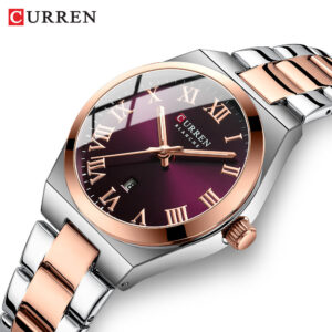 Moda Clássica Curren Marca Relógio Feminino Pulseira De Aço