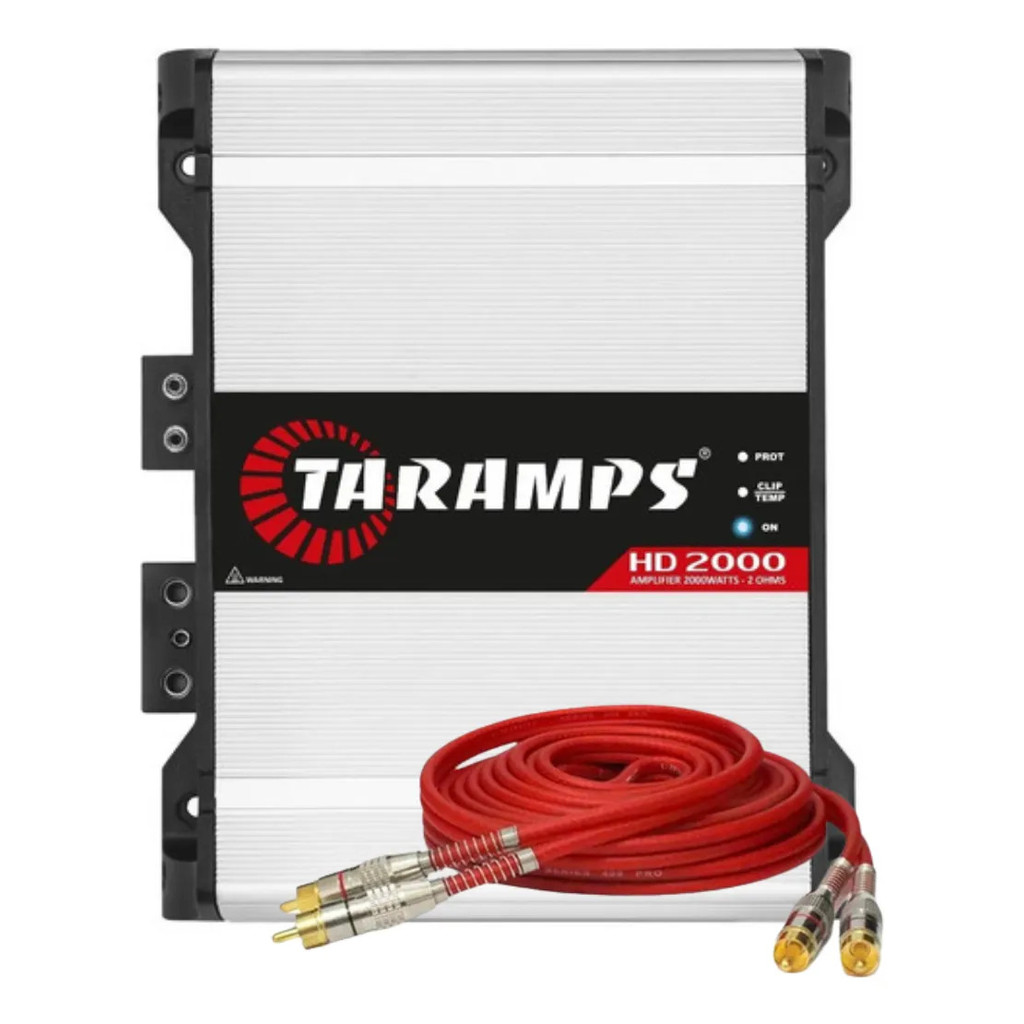 Módulo Taramps HD 2000 2 Ohms Cabo Blindado Som Automotivo