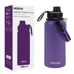 Modus Garrafa Térmica 1000ml Squeeze Inox Academia Com Alça Para