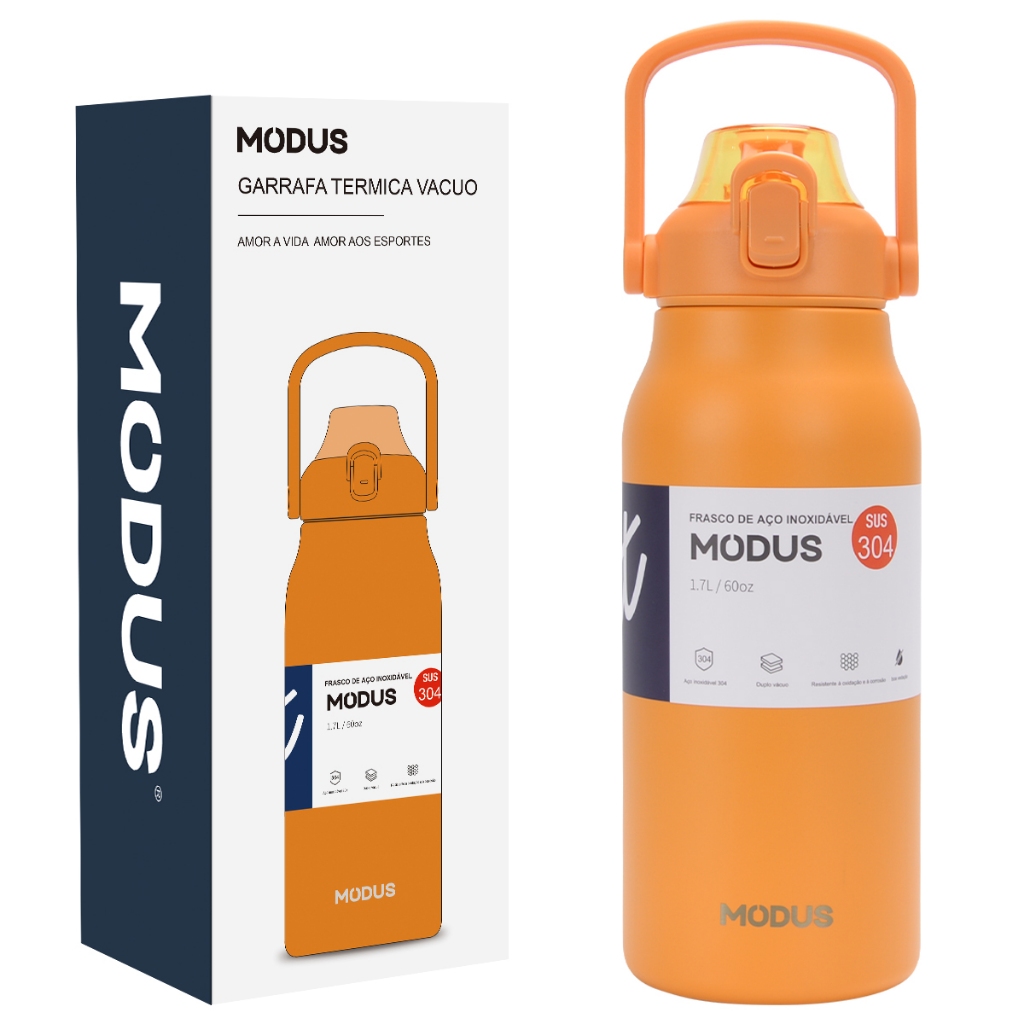 Modus Garrafa Térmica 1700ml De Grande Capacidade Em Aço Inoxidável