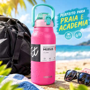 Modus Garrafa Térmica 1,7L Inox 304 À Prova de Vazamentos, Alça